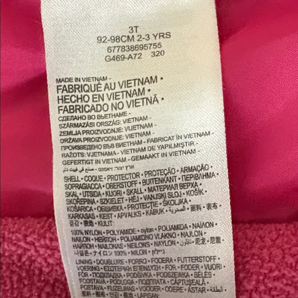 Nike Puffer Quilted Chevron Pink Black Hooded Coat Jacket Sz 2- 3T Girl Toddler